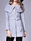 cheap Women&#039;s Coats &amp; Trench Coats-Women&#039;s Daily Simple Casual Winter Fall Coat,Solid Shirt Collar Long Sleeve Regular Nylon