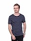 preiswerte T-Shirts &amp; Tank Tops für Herren-Herrn Übergrössen Gestreift T-shirt - Baumwolle Freizeit Alltag Rundhalsausschnitt Weiß / Marineblau / Sommer / Kurzarm