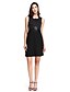 cheap Cocktail Dresses-Sheath / Column Jewel Neck Short / Mini Jersey Little Black Dress Cocktail Party / Prom Dress with Sequin / Bow(s) by TS Couture®