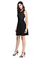 cheap Cocktail Dresses-Sheath / Column Jewel Neck Short / Mini Jersey Little Black Dress Cocktail Party / Prom Dress with Sequin / Bow(s) by TS Couture®