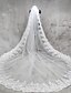 cheap Wedding Veils-One-tier Lace Applique Edge Wedding Veil Cathedral Veils with Appliques Lace / Tulle / Classic