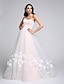 cheap Wedding Dresses-Wedding Dresses A-Line Sweetheart Sleeveless Court Train Tulle Bridal Gowns With Flower 2023