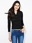 cheap Women&#039;s T-shirts-Women&#039;s Going out T-shirt - Solid Colored Lace Stand Black / Fall / Winter