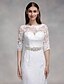 cheap Wedding Dresses-Mermaid / Trumpet Bateau Neck Sweep / Brush Train Lace Made-To-Measure Wedding Dresses with Lace by LAN TING BRIDE® / See-Through