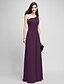 preiswerte Suknie wieczorowe-Sheath / Column Empire Dress Wedding Guest Formal Evening Floor Length Sleeveless One Shoulder Bridesmaid Dress Chiffon with Ruched Beading 2024