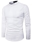 cheap Men&#039;s Casual T-shirts-Men&#039;s Shirt Check Classic Collar White Black Silver Long Sleeve Daily Tops Cotton Chinoiserie