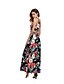 cheap Women&#039;s Dresses-Women&#039;s Holiday Going out Club Beach Vintage Sexy Sophisticated Sheath Dress,Floral Strap Maxi Sleeveless Polyester Summer High Rise