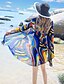 cheap Women&#039;s Blouses &amp; Shirts-Women&#039;s Party Evening Daily Street chic Puff Sleeve Blouse - Striped Chiffon Rainbow / Silk / Spring / Summer