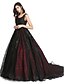 cheap Evening Dresses-Ball Gown Vintage Inspired Dress Formal Evening Cathedral Train Sleeveless Scoop Neck Lace with Lace Pearls Beading 2024