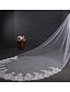 cheap Wedding Veils-One-tier Lace Applique Edge Wedding Veil Chapel Veils with Ribbon Tie / Sequin / Embroidery Tulle / Classic