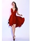 Χαμηλού Κόστους Κοκτέιλ Φορέματα-Γραμμή Α Σέξι Φόρεμα Καλωσόρισμα Κοντό / Μίνι Αμάνικο Λαιμόκοψη V Ταφτάς Σταυρωτό σχέδιο στην πλάτη με Πλισέ Φούστα 2023