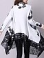 cheap Women&#039;s Sweaters-Women&#039;s Daily Print Floral Long Sleeve Loose Long Cardigan, V Neck Fall / Winter Cotton White / Gray M / L / XL