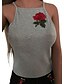 preiswerte Tank-Shirts &amp; kurze Jäckchen für Damen-Damen Blumen Tank Tops Druck Grau Einheitsgröße / Stickerei