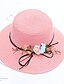 Недорогие Соломенные шляпы-Для женщин Шапки Цветы Панама Соломенная шляпа,Весна/осень Лето Пластиковая пленка Ткань Пэчворк Цветочный