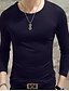 cheap Men&#039;s Casual T-shirts-Men&#039;s T shirt Tee Solid Colored Round Neck White Black Gray Long Sleeve Daily Weekend Tops Linen Active Basic / Spring / Fall