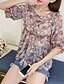 cheap Women&#039;s Blouses &amp; Shirts-Women&#039;s Daily Going out Boho Summer Fall Blouse,Floral Round Neck Half Sleeves Polyester Medium