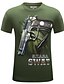 baratos Camisetas masculinas casuais-Homens Camiseta Gráfico Decote Redondo Verde Preto Azul Cáqui Manga Curta Tamanho Grande Diário Imprimir Blusas Algodão / Verão / Verão