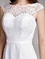 Χαμηλού Κόστους Νυφικά Φορέματα-Wedding Dresses Mermaid / Trumpet Bateau Neck Sleeveless Floor Length Chiffon Bridal Gowns With Lace 2023
