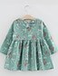 cheap Dresses-Girls&#039; Floral Print Long Sleeve Dress Light Green