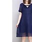 cheap Women&#039;s Dresses-Women&#039;s Going out Cotton Tunic Dress - Solid Colored V Neck