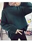 cheap Women&#039;s Sweaters-Women&#039;s Daily Solid Colored Long Sleeve Long Pullover, Round Neck Fall Cotton Dark Gray / Wine / Khaki