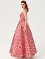 זול שמלות ערב-נשף סגנון של מפורסמים גב פתוח שמלת תבנית ערב רישמי שמלה סטרפלס קו ישר ללא שרוולים באורך הקרסול סאטן עם דוגמא \ הדפס 2020