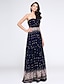 billige Fest kjoler-a-line mønsterkjole gallakjole formel aftenkjole stropløs ærmeløs gulvlang chiffon med krydsmønster/print