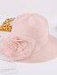 voordelige Dameshoeden-Dames Floppy hoed Schattig Organza Bloem - Patchwork Gemengde Kleur Lente &amp; Herfst Zomer Rood Blozend Roze Fuchsia