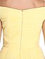 preiswerte Kleider für besondere Anlässe-A-Linie Schulterfrei Knie-Länge Chiffon Kleid mit Überkreuzte Rüschen / Gerafft durch TS Couture®