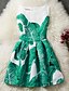 baratos Vestidos de mulher-Mulheres Algodão Calças - Árvores / Folhas Folha tropical, Estampado Verde