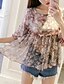 cheap Women&#039;s Blouses &amp; Shirts-Women&#039;s Daily Going out Boho Summer Fall Blouse,Floral Round Neck Half Sleeves Polyester Medium