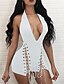 cheap Sexy Lingerie-Women&#039;s Daily / Going out / Club Street chic Romper - Solid Colored, Backless High Rise Deep V / Spring / Summer / Lace up / Sexy