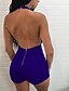 cheap Sexy Lingerie-Women&#039;s Daily / Going out / Club Street chic Romper - Solid Colored, Backless High Rise Deep V / Spring / Summer / Lace up / Sexy