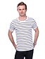 preiswerte T-Shirts &amp; Tank Tops für Herren-Herrn Übergrössen Gestreift T-shirt - Baumwolle Freizeit Alltag Rundhalsausschnitt Weiß / Marineblau / Sommer / Kurzarm