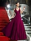 cheap Special Occasion Dresses-A-Line Celebrity Style Dress Prom Floor Length Sleeveless Plunging Neck Jersey with Lace Insert 2022