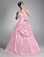 cheap Evening Dresses-Ball Gown Luxurious Quinceanera Prom Dress Sweetheart Neckline Sleeveless Sweep / Brush Train Taffeta with Crystals Draping 2021