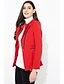 preiswerte Blazer für Damen-Damen Alltag Retro Frühling / Herbst Übergrössen Standard Jacke, Solide V-Ausschnitt Langarm Schwarz / Wein L / XL / XXL