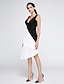 billige Kjoler for Spesielle Anledninger-A-linje V-hals Knelang Chiffon / Jersey Kjole med Sidedrapering av TS Couture®