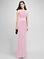 cheap Special Occasion Dresses-Sheath / Column Jewel Neck Floor Length Jersey Dress with Beading / Crystals by TS Couture®