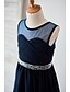cheap Flower Girl Dresses-A-Line Knee Length Flower Girl Dress Cute Prom Dress Chiffon with Beading Fit 3-16 Years