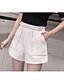 cheap Women&#039;s Pants-Women&#039;s Simple Denim Wide Leg / Shorts Pants - Solid Colored High Waist White