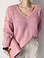 voordelige Damestruien-Dames V-hals Lange mouw Pullover Effen / Herfst