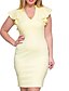 cheap Women&#039;s Dresses-Women&#039;s Party Plus Size Work Vintage Bodycon Dress,Solid V Neck Knee-length Short Sleeve Cotton Polyester Summer High Rise Micro-elastic