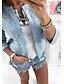 cheap Women&#039;s Blazers &amp; Jackets-Women&#039;s Fall Jacket Regular Solid Colored Daily Simple Black Blue S M L / Winter