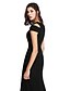 cheap Special Occasion Dresses-Sheath / Column Little Black Dress Holiday Cocktail Party Prom Dress Off Shoulder Sleeveless Ankle Length Jersey with Split Front 2021