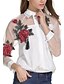 cheap Plus Size Tops-Women&#039;s Shirt Shirt Collar White Daily Weekend Mesh Clothing Apparel Streetwear / Summer / Long Sleeve / Regular Fit