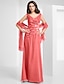 cheap Evening Dresses-Sheath / Column Elegant Dress Formal Evening Floor Length Sleeveless V Neck Chiffon V Back with Criss Cross Beading 2022 / Sparkle &amp; Shine