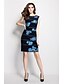 cheap Women&#039;s Dresses-Women&#039;s Party Going out Vintage Sheath Dress - Embroidered Flower Fall Blue Red L XL XXL