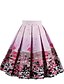 cheap Plus Size Bottoms-Women&#039;s Vintage Skirts Daily Holiday Floral Blue Purple Blushing Pink S M L