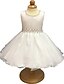 cheap Flower Girl Dresses-Ball Gown Short / Mini Flower Girl Dress - Organza Sleeveless Jewel Neck with Sash / Ribbon by LAN TING Express